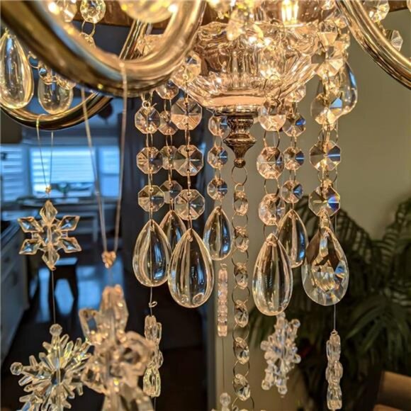 24 Pcs Teardrop Chandelier Prisms Candle Chandelier Crystal Pendants - Picture 2 of 8